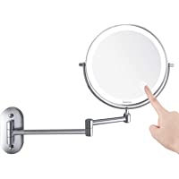 Los mejores  - Auxmir Espejo Maquillaje con Luz LED Aumento 1X-5X Espejo Cosmético Iluminoso de Doble Cara- Alimentar con Pilas- 360…